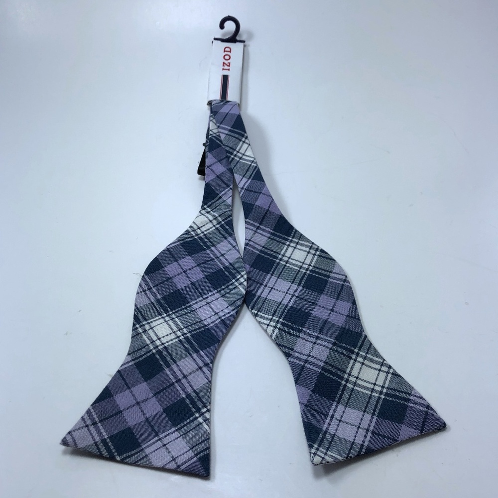 New Izod Bow Tie Color Blue Purple White Adj